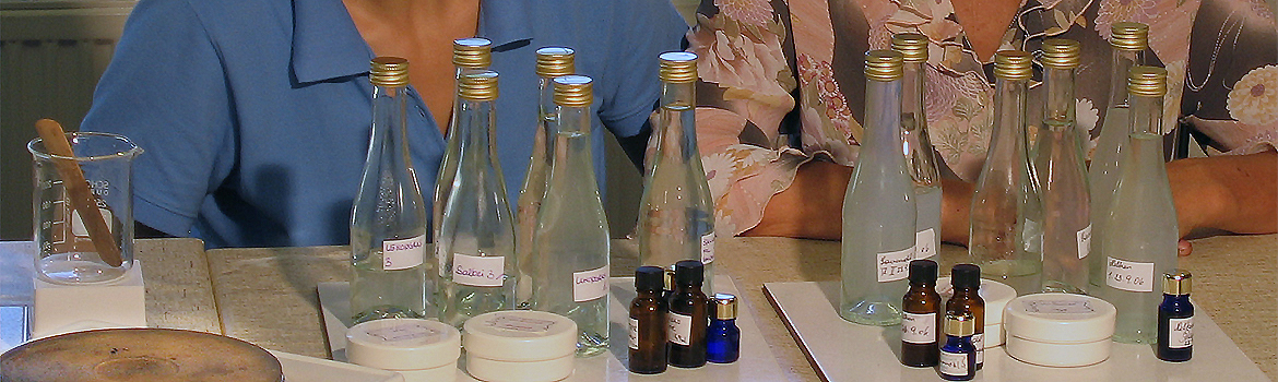 Making essential oils and hydrosols in our hands-on classes - products