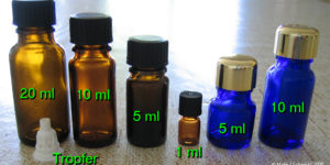 5 ml blue bottles for storing essential oils